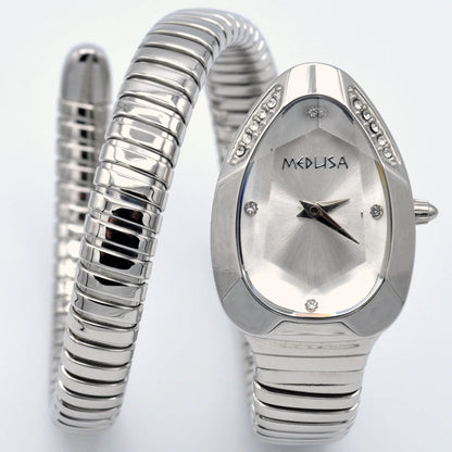 2026 High Quality Gold Diamond Set Snake Shaped Dress Watch Bangle Style Fashionable Unique Brand Same Style Women&