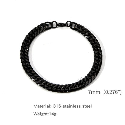 Gold Color Stainless Steel Cuban Chain Men&