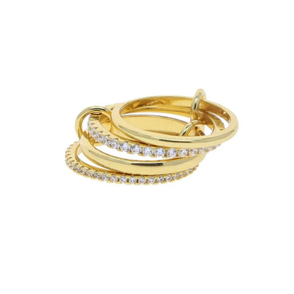 2026 New Spinelli Stacking Engagement Rings For Women Iced Out Micro Paved 5A CZ Mix Color Multi Pieces Stack Finger Jewelry Volleria