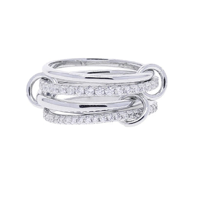 2026 New Spinelli Stacking Engagement Rings For Women Iced Out Micro Paved 5A CZ Mix Color Multi Pieces Stack Finger Jewelry Volleria