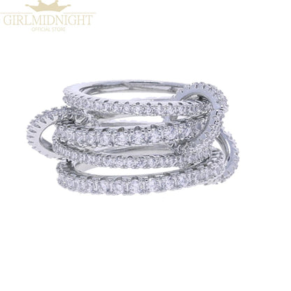 2026 New Spinelli Stacking Engagement Rings For Women Iced Out Micro Paved 5A CZ Mix Color Multi Pieces Stack Finger Jewelry Volleria