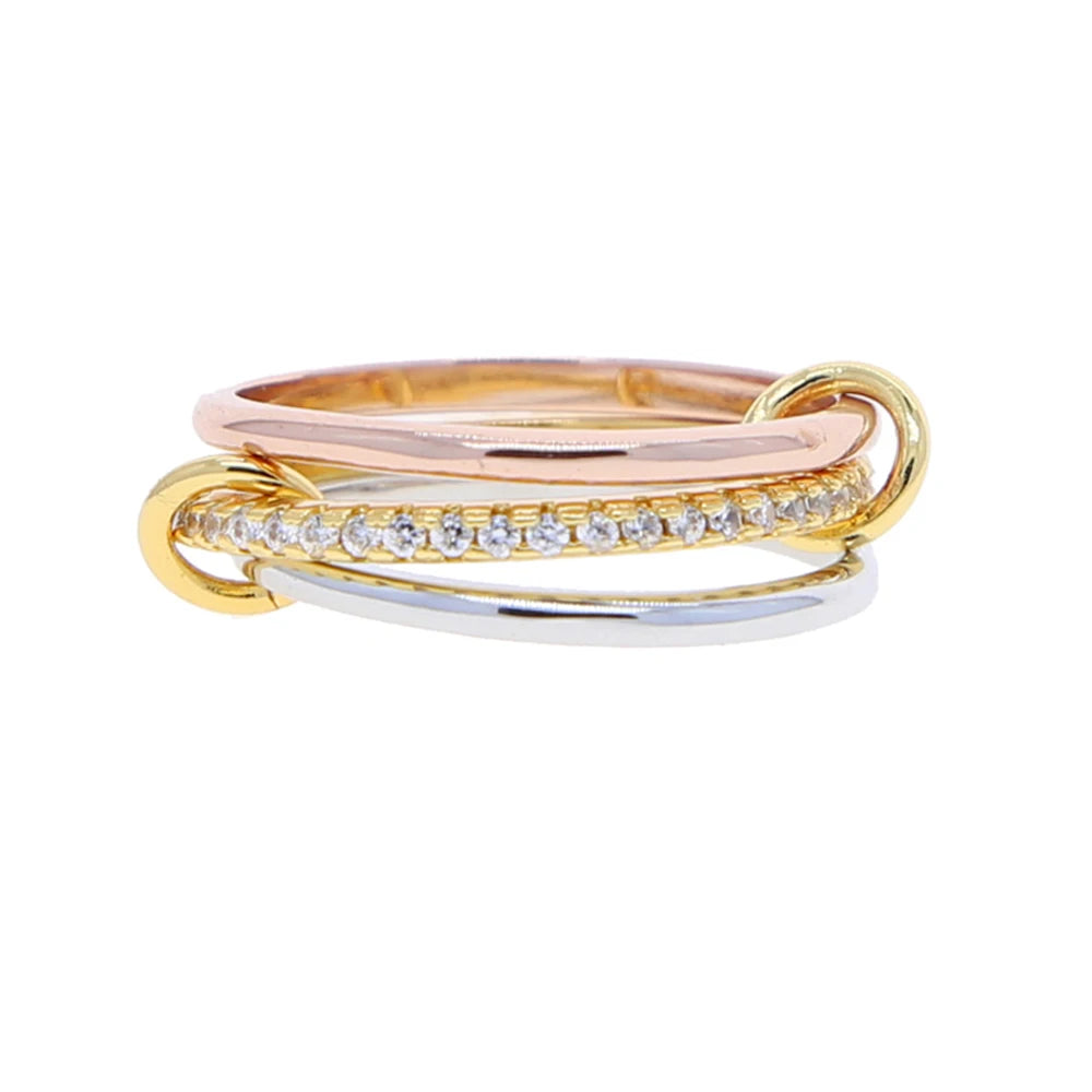 2026 New Spinelli Stacking Engagement Rings For Women Iced Out Micro Paved 5A CZ Mix Color Multi Pieces Stack Finger Jewelry Volleria