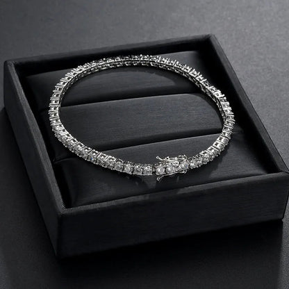 100% S925 Sterling Silver 2-6mm Real Moissanite Tennis Bracelet for Women Wedding Jewelry Christmas Exquisite Gift Volleria