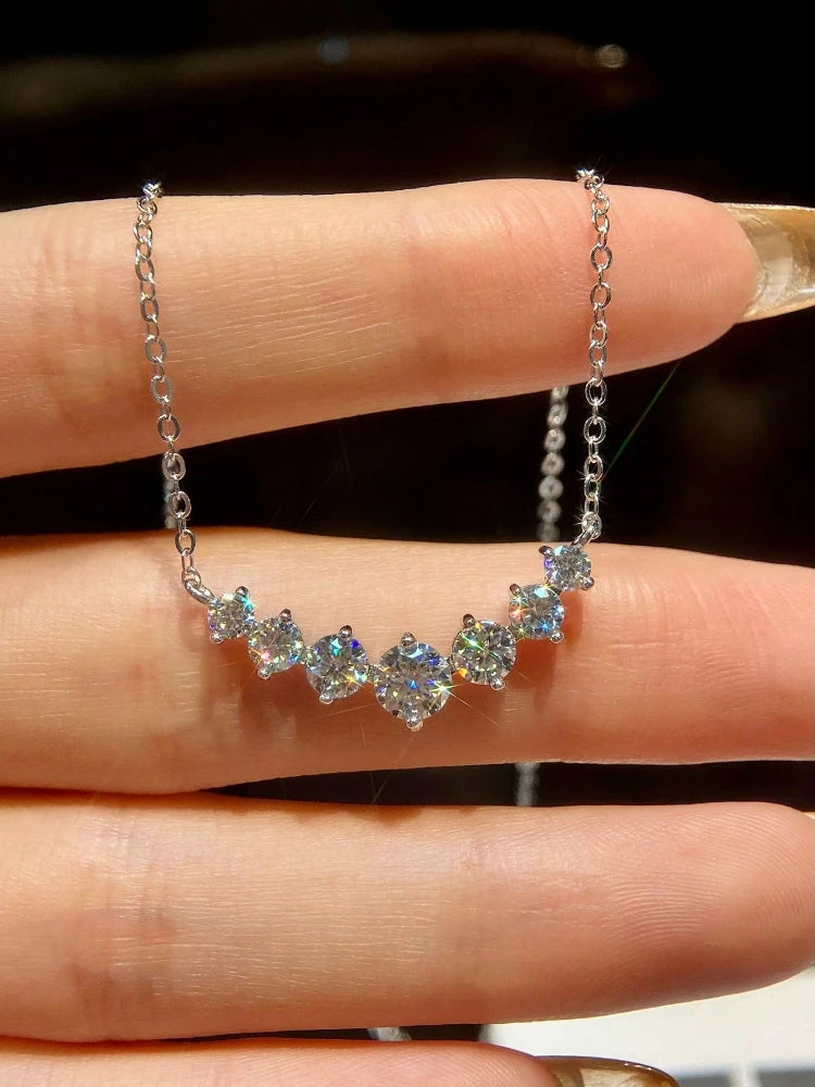 1.7ct Moissanite Necklace for Woman 925 Sterling Sliver Diamond Pendant Plated Platinum Engagement Wedding Jewely New Volleria