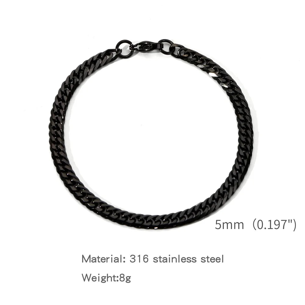 Gold Color Stainless Steel Cuban Chain Men&
