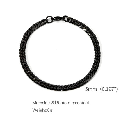 Gold Color Stainless Steel Cuban Chain Men&