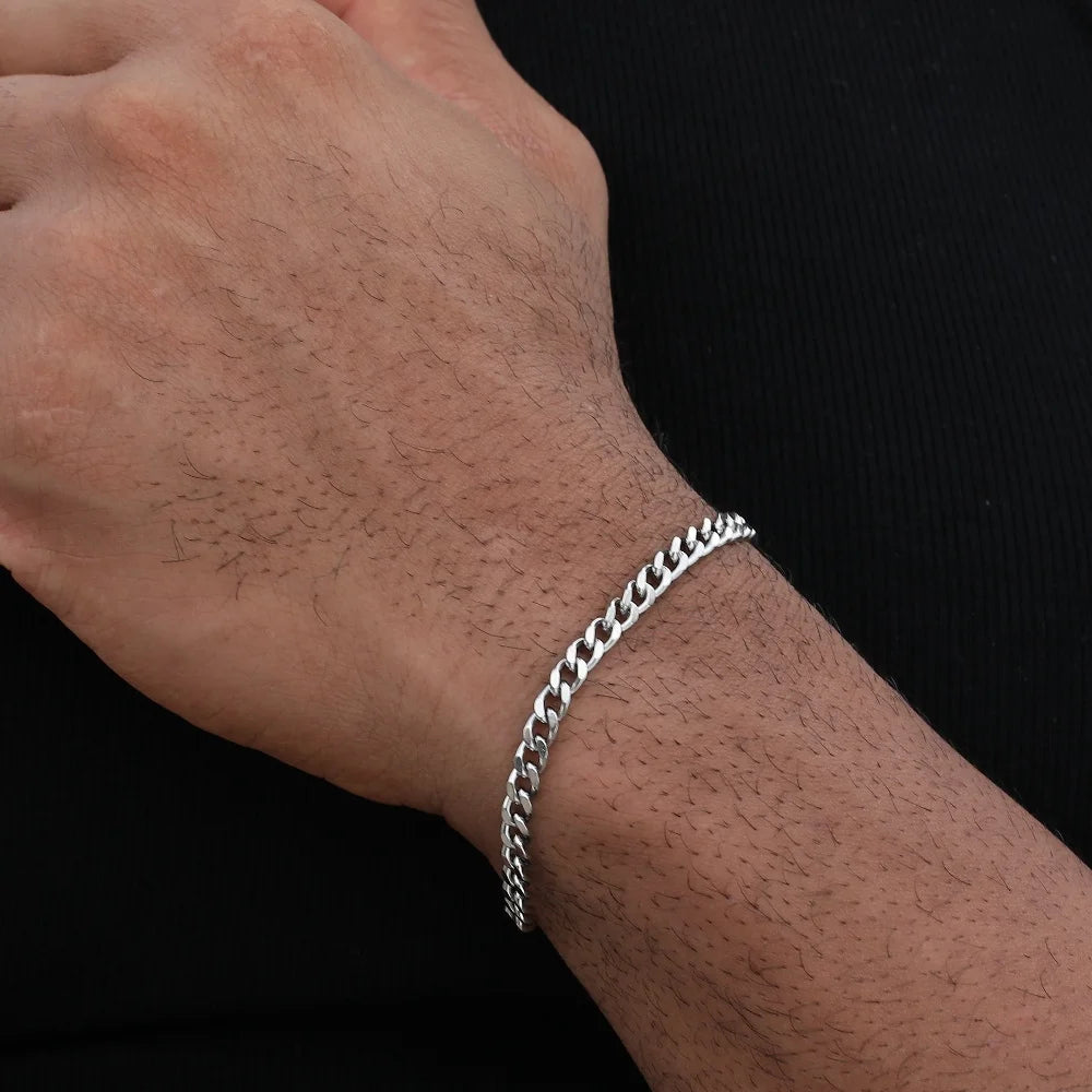 Gold Color Stainless Steel Cuban Chain Men&