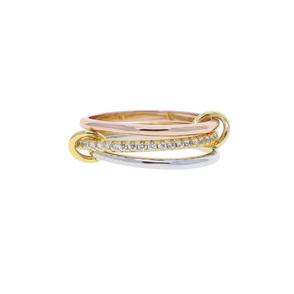 2026 New Spinelli Stacking Engagement Rings For Women Iced Out Micro Paved 5A CZ Mix Color Multi Pieces Stack Finger Jewelry Volleria