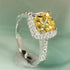 CAOSHI Graceful Wedding Ring Lady Bright Yellow Crystal Accessories for Women Fashion Aesthetic Jewelry for Engagement Party Volleria