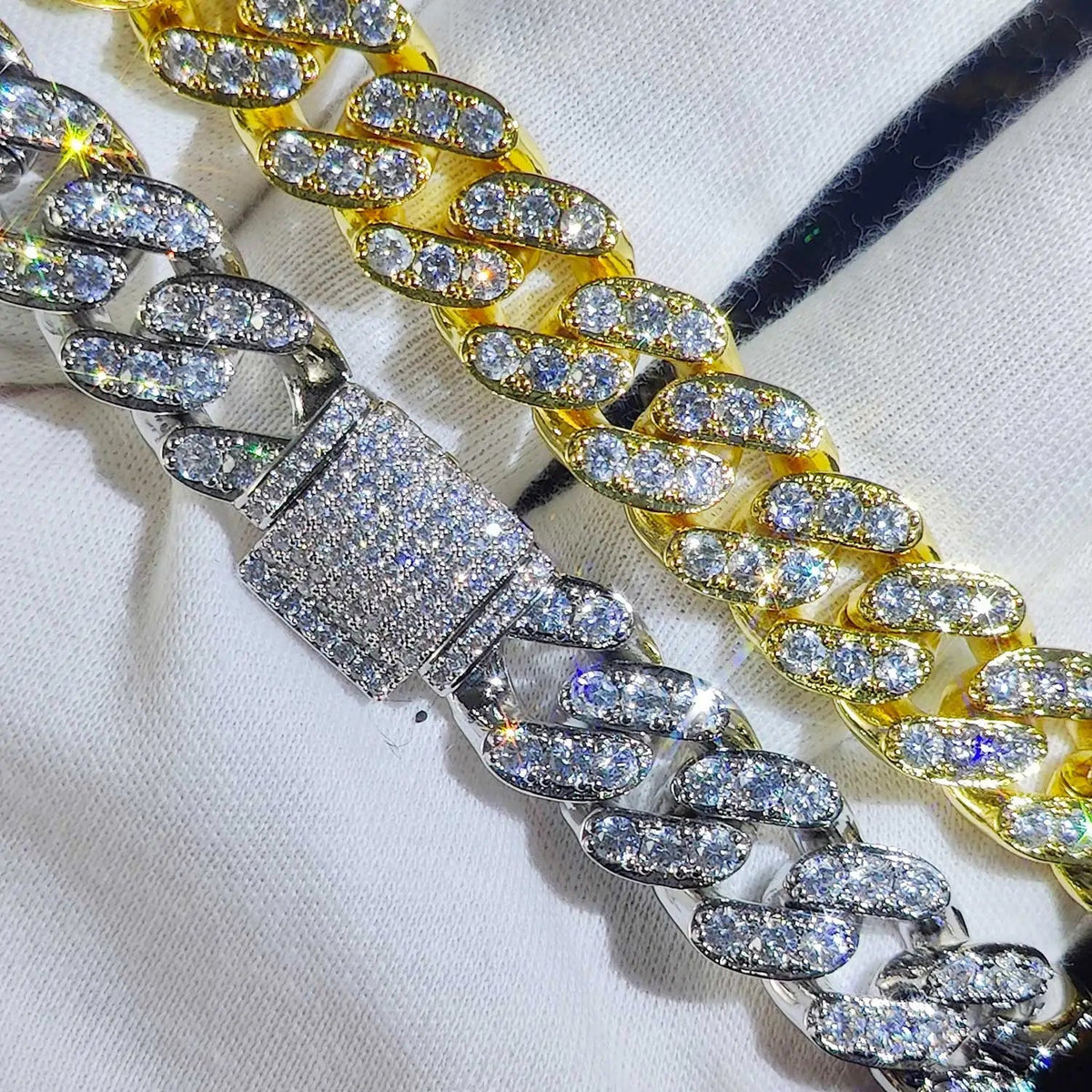 Luxury Jewelry Bling CZ Cuban Link Bracelet Two Row Zircon Copper Miami Cuban Bracelet Iced Out Hip Hop Men Women Volleria